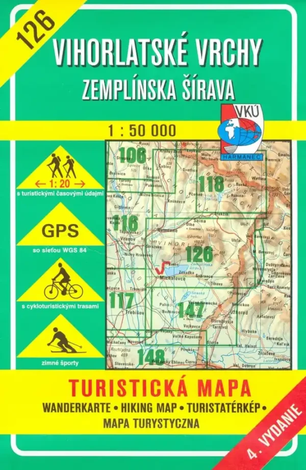 Vihorlatské vrchy - Zemplínska šírava - turistická mapa č. 126