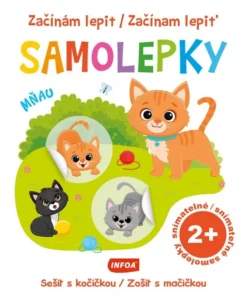 Začínam lepiť samolepky - Zošit s mačičkou
